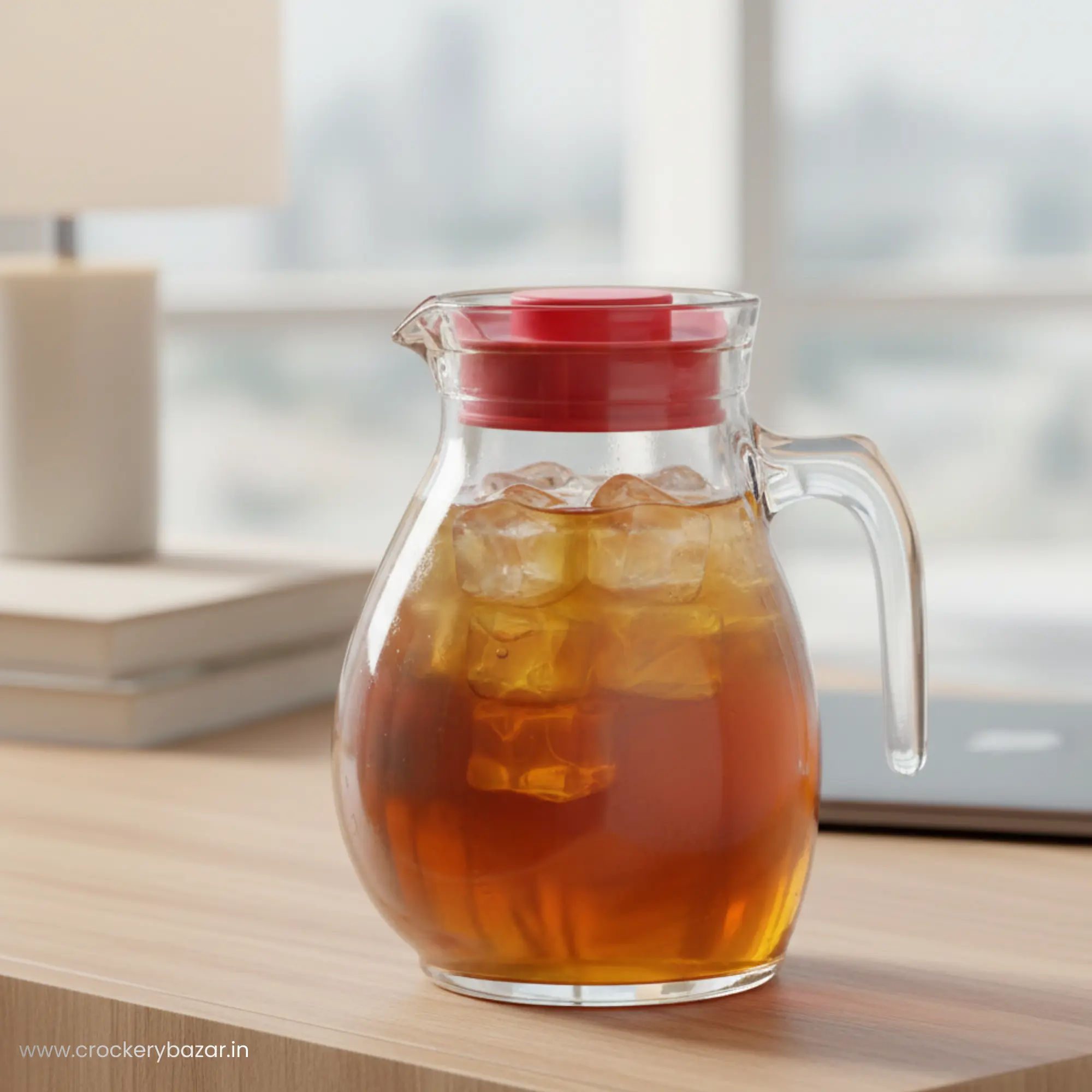 Bormioli Rocco Sangria 1.5 Ltr glass jug for water serving in a premium home interior setting.