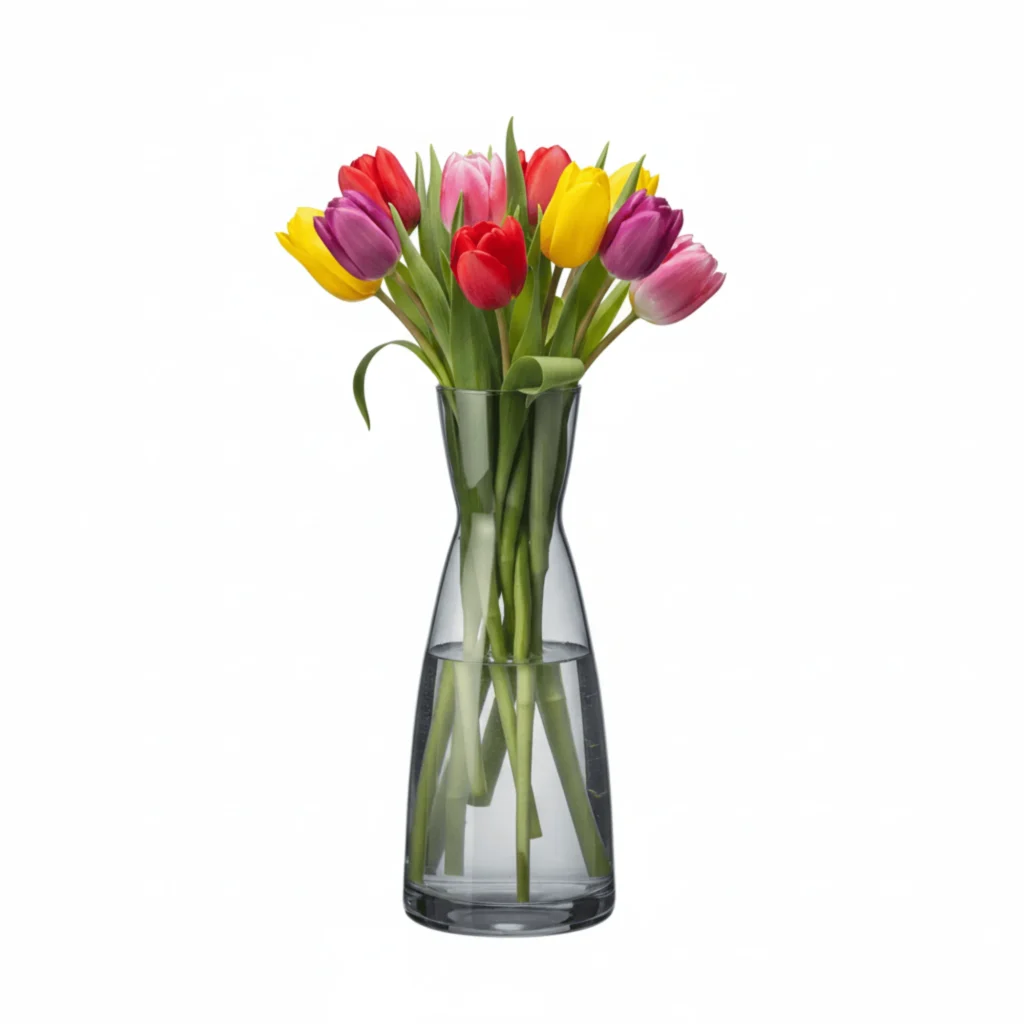 Premium Smokey Grey Bormioli Rocco Ypsilon glass vase for home decor.