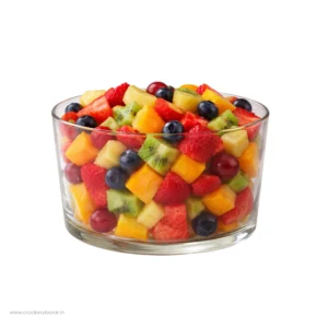 Luxury Uniglass Grande 200ml glass bowls set of 6 showing colorful Indian sweets and snacks on a neutral background.