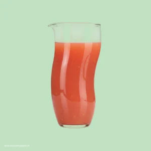 Luminarc Curl 1000ml handle less curvy glass jug isolated on green background . sold by crockery bazar