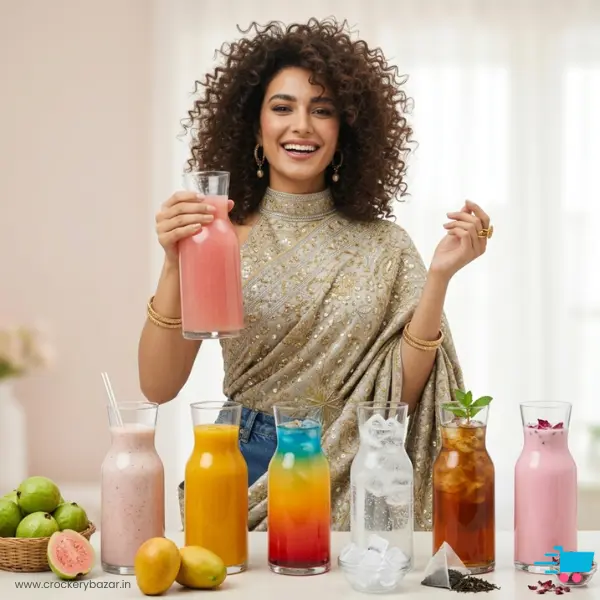 Bormioli Rocco Aquaria Glass Carafe with Guava Juice and Beverages