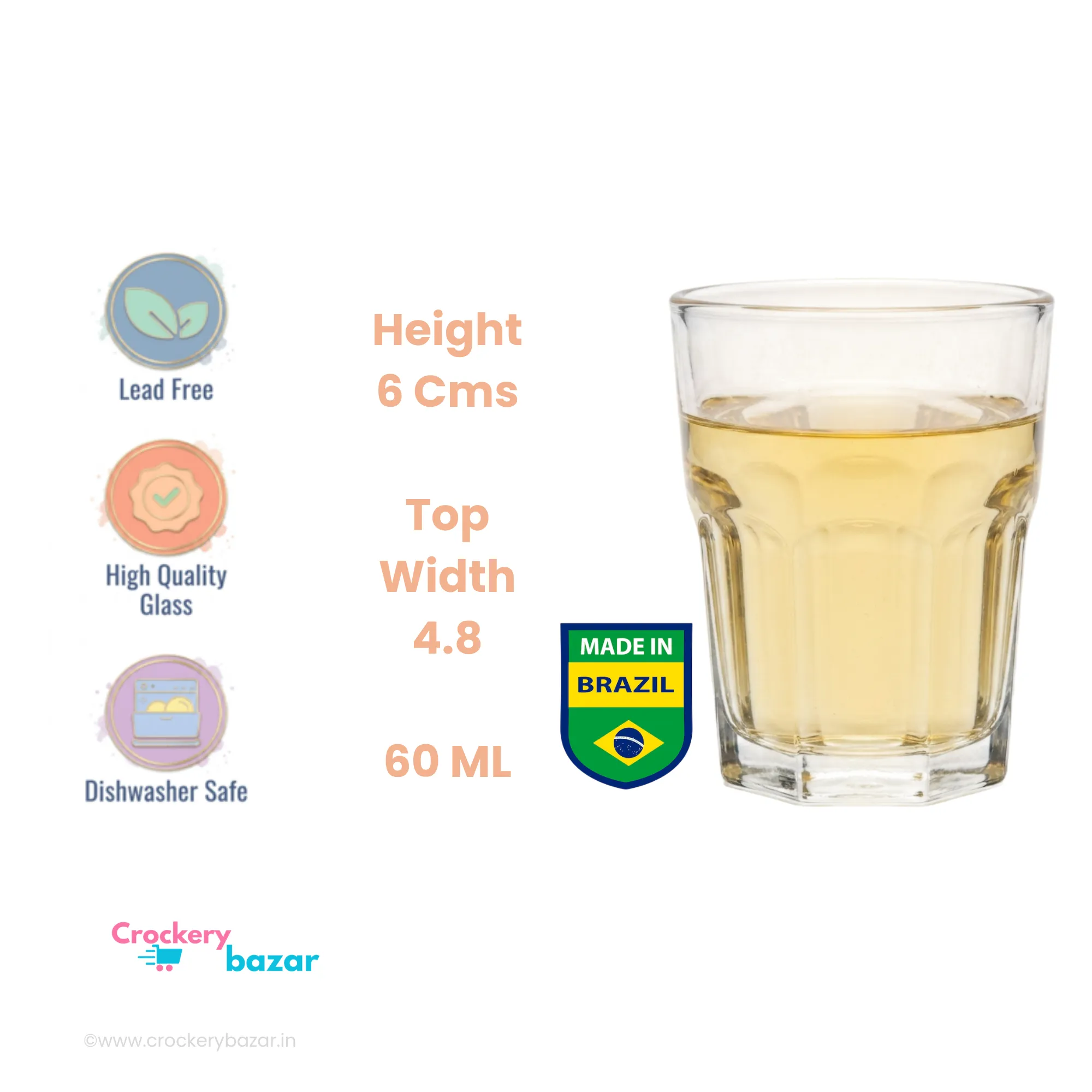 nadir figueiredo bristol shot glasses 60ml set of 6 size capacity details